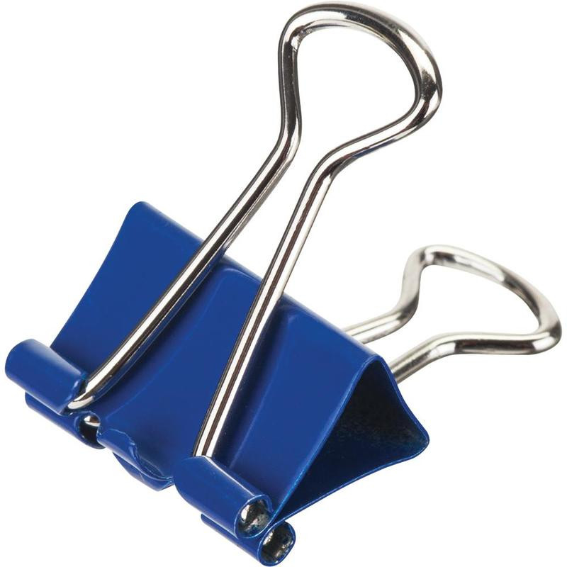 Зажимы для бумаг 25мм 12шт./уп. Комус цветные, картон