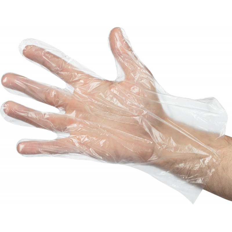 Перчатки одноразовые полиэтиленовые AVIORA (402-779) 100 шт/уп р.L,ПС