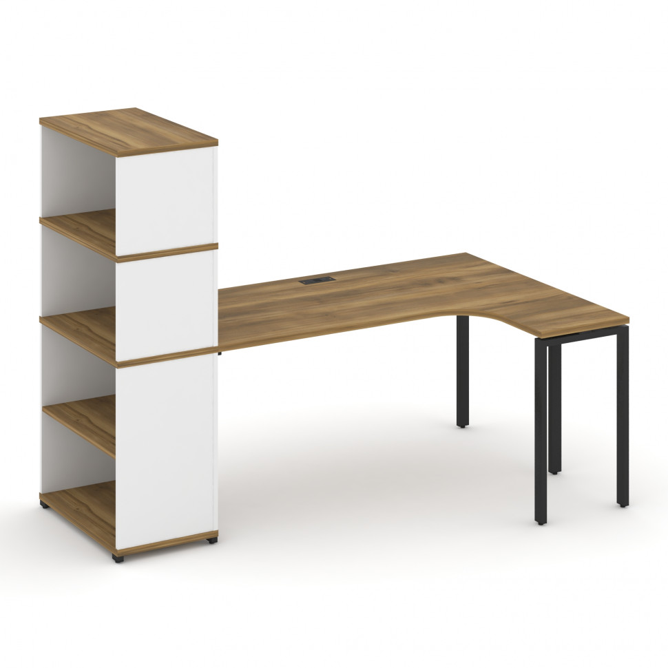 Concept Стол эргономичный с опорным стеллажом с надставкой выс. CN.SA-208(R) Сандал Янтарный/Белый Б Concept Стол эргономичный с опорным стеллажом с надставкой выс. CN.SA-208(R) Сандал Янтарный/Белый Б