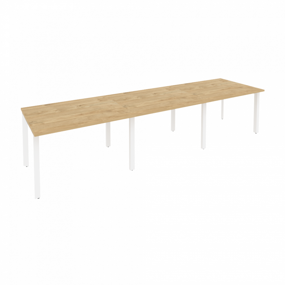 Onix Стол переговорный O.MP-PRG-3.2 Тиквуд Светлый/Металл Белый 3540*980*750 Onix Стол переговорный O.MP-PRG-3.2 Тиквуд Светлый/Металл Белый 3540*980*750