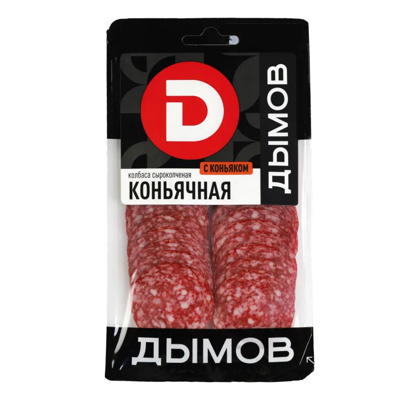 Колбаса Коньячная Дымов с/к нарезка 90 гр. шт.