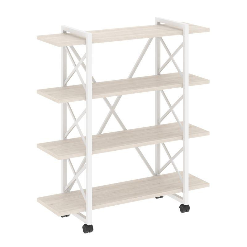 Loft Стеллаж на колесных опорах-4 полки VR.L-MST.K-4.8V Денвер Светлый/Металл Белый 1200*400*1334