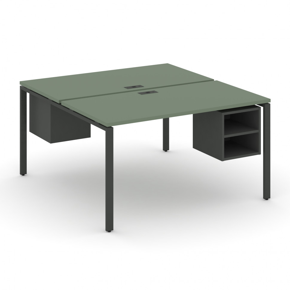 Concept Рабочая станция 2 сторонняя с подвесными тумбами на 2 места CN.DRS-108 Кобо/Антрацит/Металл