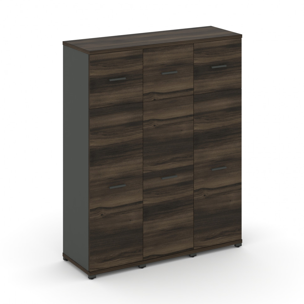 Concept Шкаф 3 узкие секции, 4 ниши CN.STU-434 A Дуб Мали/Антрацит/Металл Антрацит 1252*420*1554