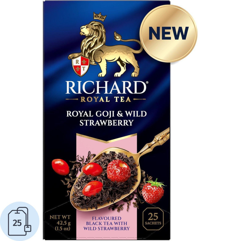 Чай Richard Royal Goji &amp; Wild Strawberry,черный,ароматизированный, 25шт/уп