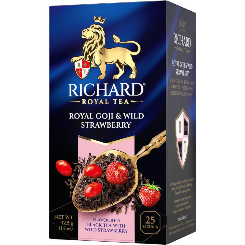 Чай Richard Royal Goji &amp; Wild Strawberry,черный,ароматизированный, 25шт/уп