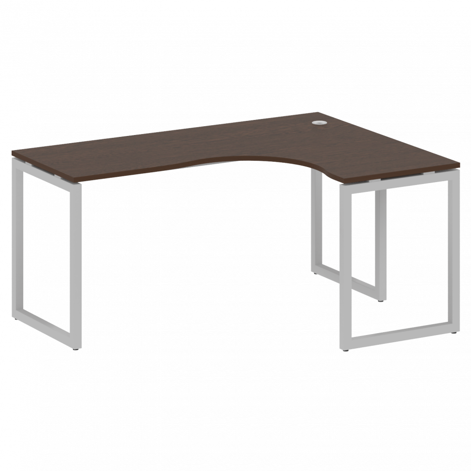 Metal System Quattro Стол криволинейный правый на О-образном м/к 40БО.СА-4 (R) Венге Цаво/Металл Сер