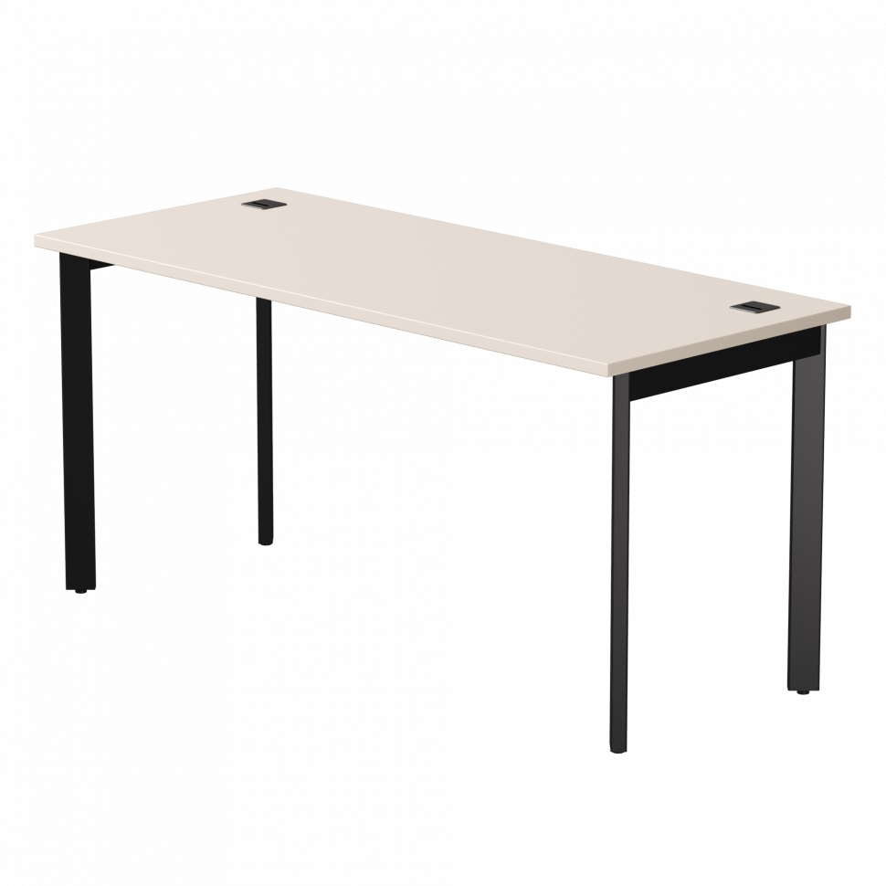 Стол прямой Everprof EVO (ЭВО) на металлокаркасе 1580х670х755 мм опоры 45гр Кашемир/Черный