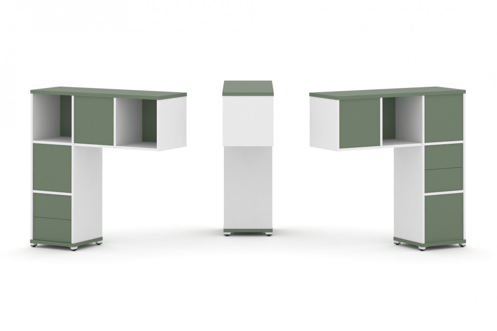 Concept Надставка низкая CN.DNN-003 Кобо/Белый Бриллиант/Металл Белый 1099*365*1130