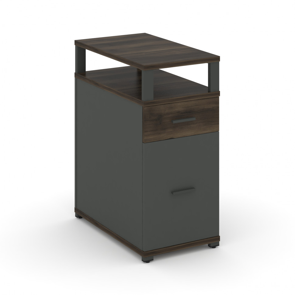 Concept Тумба опорная/приставная 1 ящ.+1 распаш. фасад с надставкой CN.TGO-006 A Дуб Мали/Антрацит/М