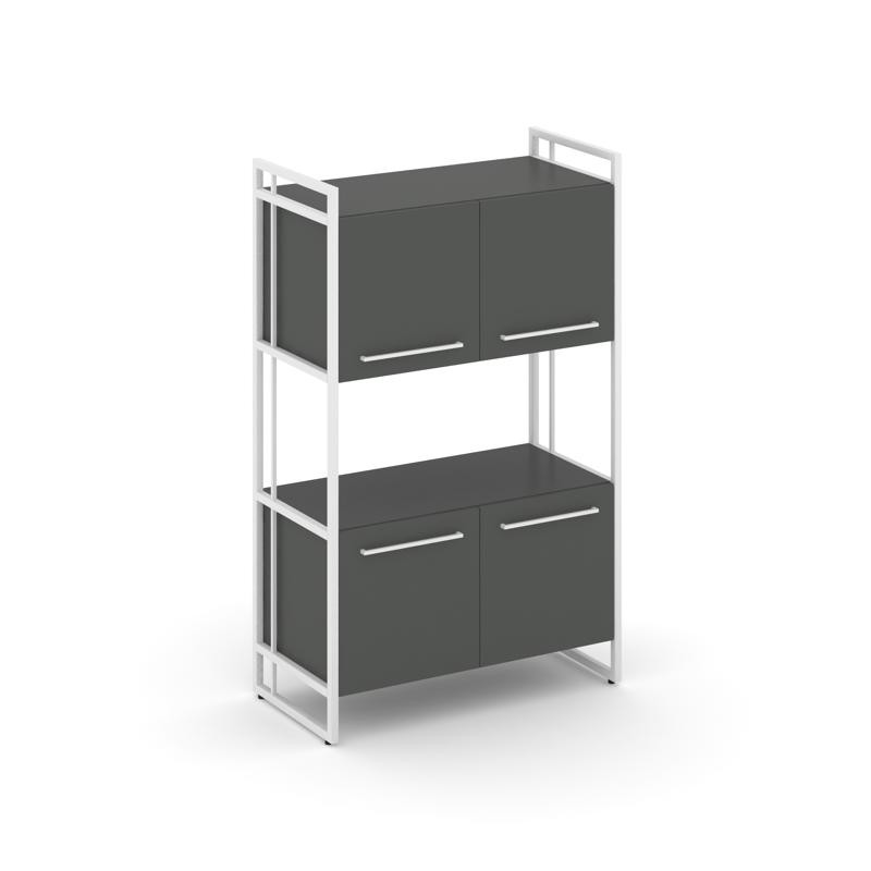 Rift Шкаф 3 ниши широкий RF.SS-33 Антрацит NEW/Металл Белый/Белый Ручки 798*396*1286