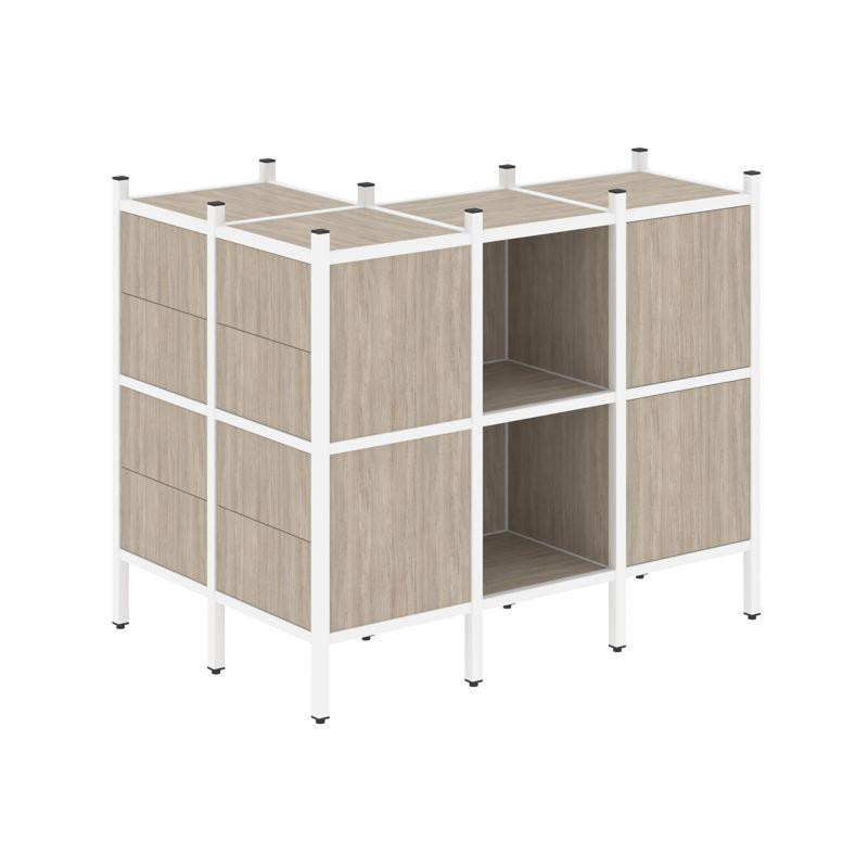 Loft Угловой внешний стеллаж наборный VR.L-51 Дуб Аттик/Металл Белый 862*1278*1047 Loft Угловой внешний стеллаж наборный VR.L-51 Дуб Аттик/Металл Белый 862*1278*1047