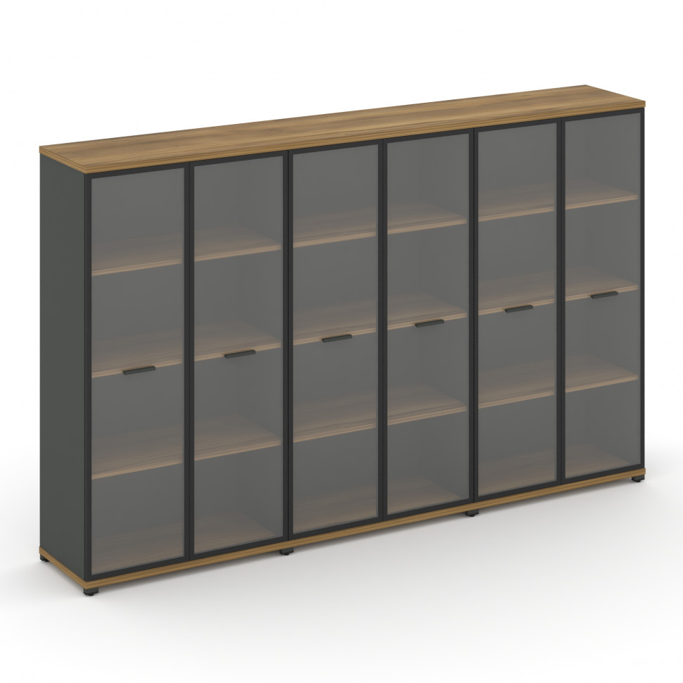 Concept Шкаф 3 широкие секции, 4 ниши CN.STS-436 RPB A Сандал Янтарный/Антрацит/Металл Антрацит/Проз