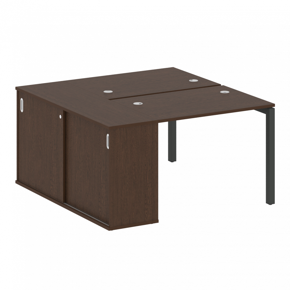 Metal System Quattro Рабочая станция с шкафом-купе на П-образном м/к 50БП.РС-СШК-1.1 Т Венге Цаво/Ме