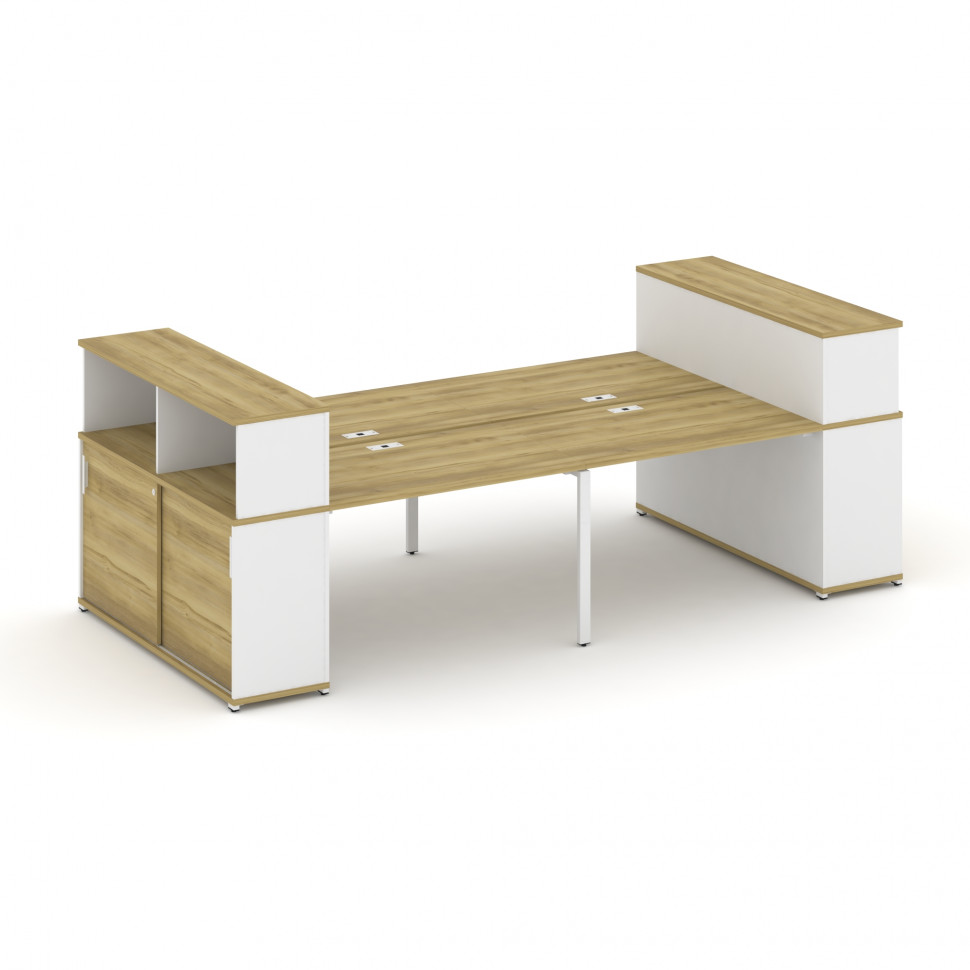 Concept Рабочая станция с опорными шкафами-купе с надставкой низ. CN.DRS-282 W Дуб Винченцо/Белый Бр Concept Рабочая станция с опорными шкафами-купе с надставкой низ. CN.DRS-282 W Дуб Винченцо/Белый Бр