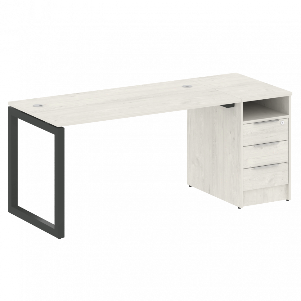 Metal System Quattro Рабочая станция с тумбой на О-образном м/к 50БО.РС-СТП-1.3 Дуб Наварра/Металл А Metal System Quattro Рабочая станция с тумбой на О-образном м/к 50БО.РС-СТП-1.3 Дуб Наварра/Металл А