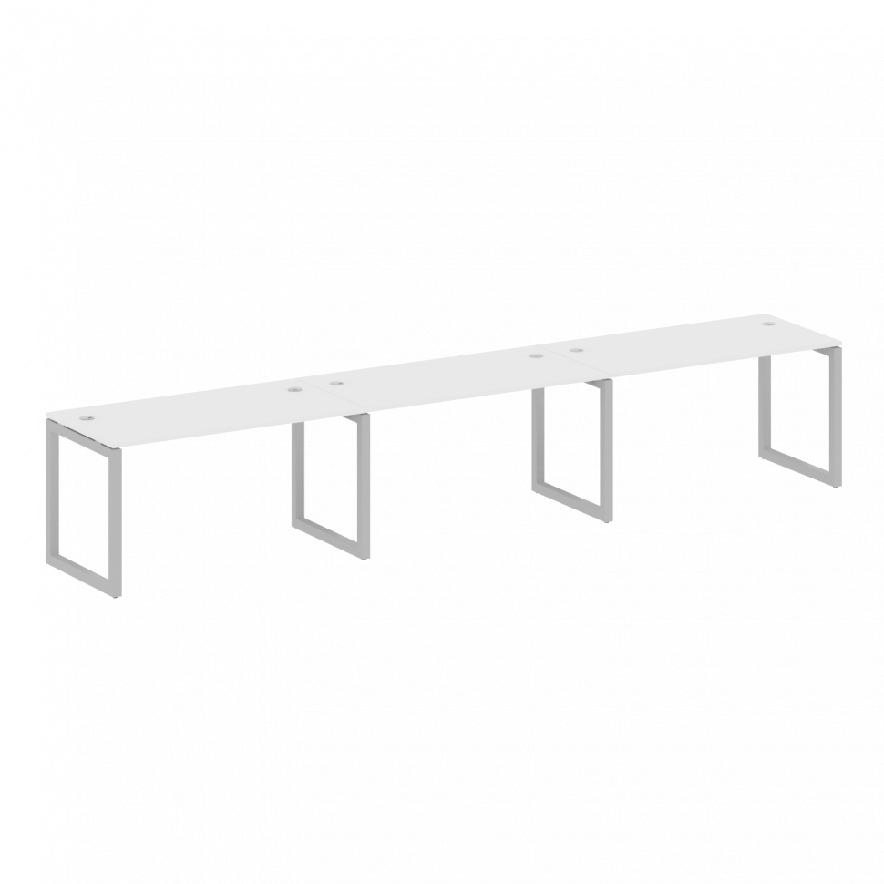 Metal System Quattro Рабочая станция на 3 места на О-образном м/к 50БО.СМ-3.3 Белый/Металл Серый 420