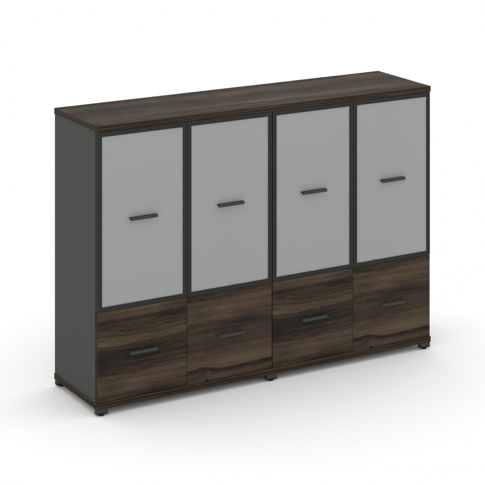 Concept Шкаф 2 широкие секции, 3 ниши CN.STS-322 RMB A Дуб Мали/Антрацит/Металл Антрацит/Сатин 1668*