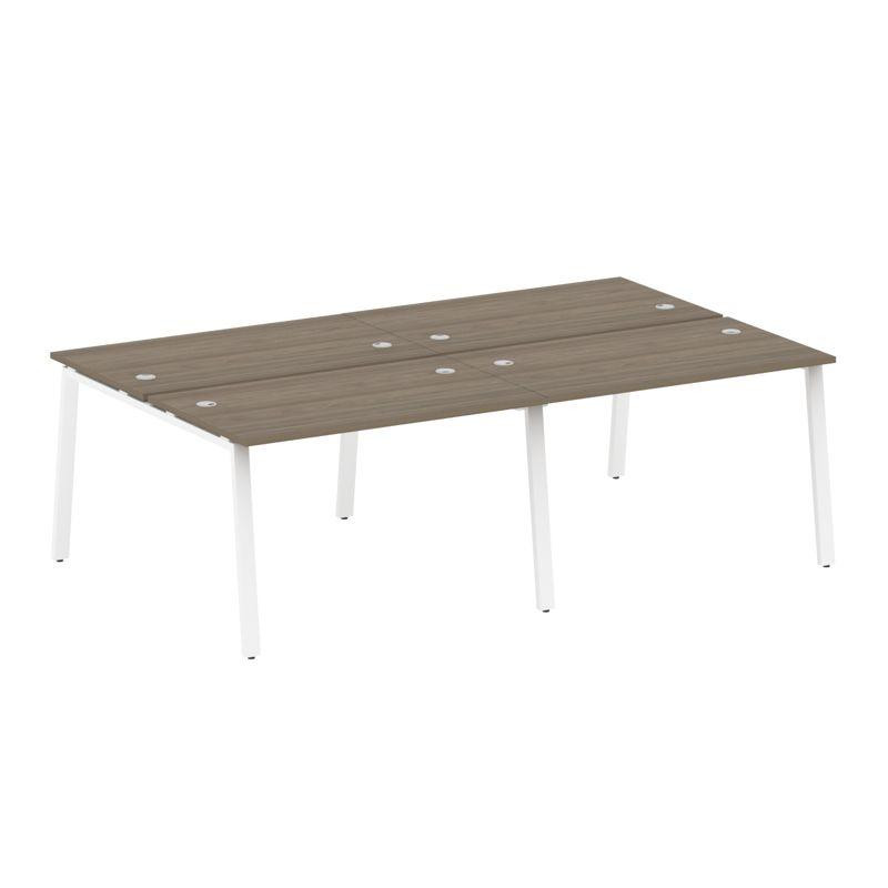 Metal System Рабочая станция на 4 места на А-образном м/к БА.СМ-4.2 Вяз Благородный/Металл Белый 240