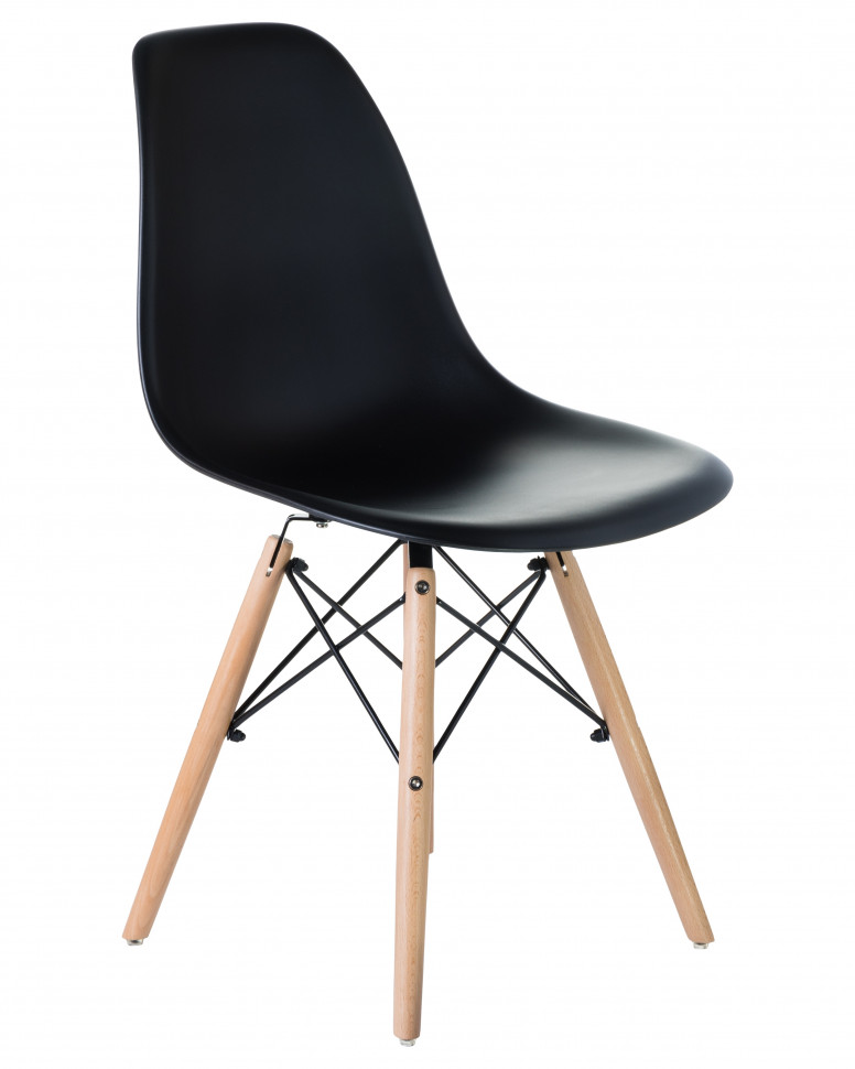 Набор 4 шт Стул обеденный DOBRIN DSW, ножки светлый бук, цвет чёрный (B-03)