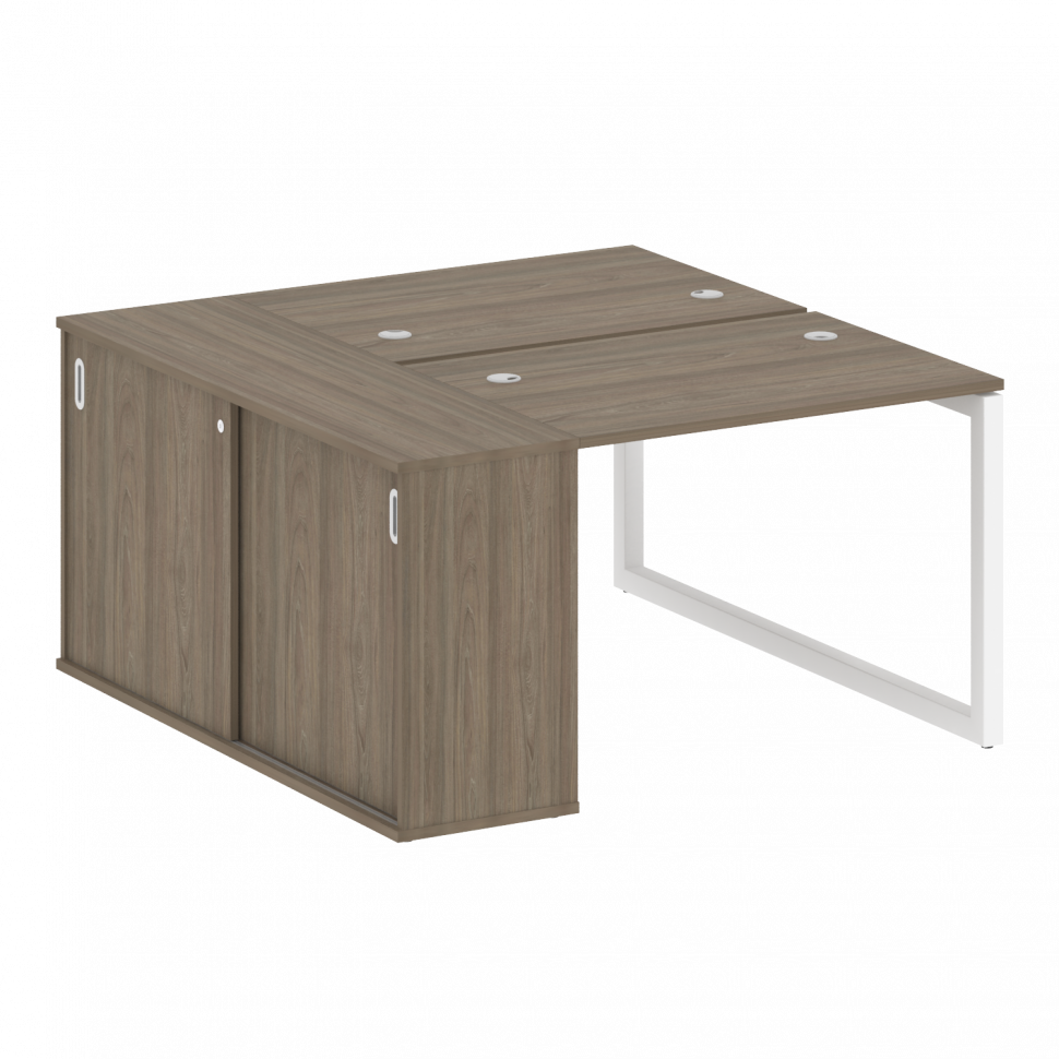 Metal System Quattro Рабочая станция с шкафом-купе на О-образном м/к 50БО.РС-СШК-1.1 Т Вяз Благородн