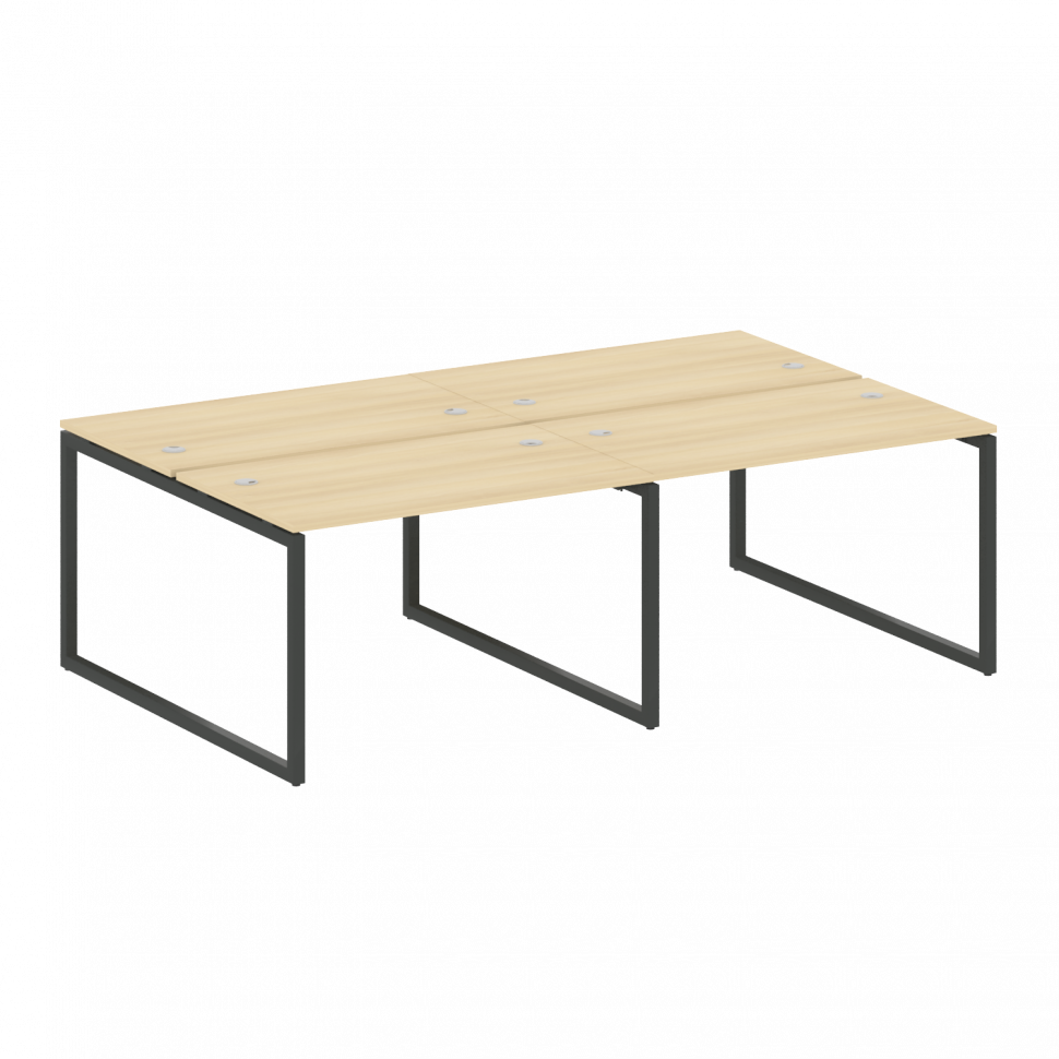 Metal System Quattro Рабочая станция на 4 места на О-образном м/к 40БО.СМ-4.2 Акация Лорка/Металл Ан