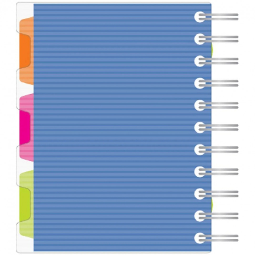 Бизнес-тетрадь 140л,кл,А6,SPIRAL BOOKСиний,евроспир,обл.пласт,раздел.84113