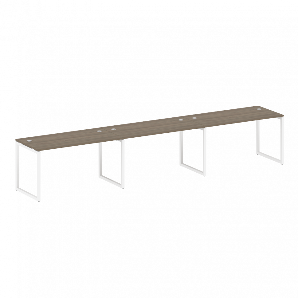 Metal System Quattro Рабочая станция на 3 места на О-образном м/к 40БО.СМ-3.3 Вяз Благородный/Металл