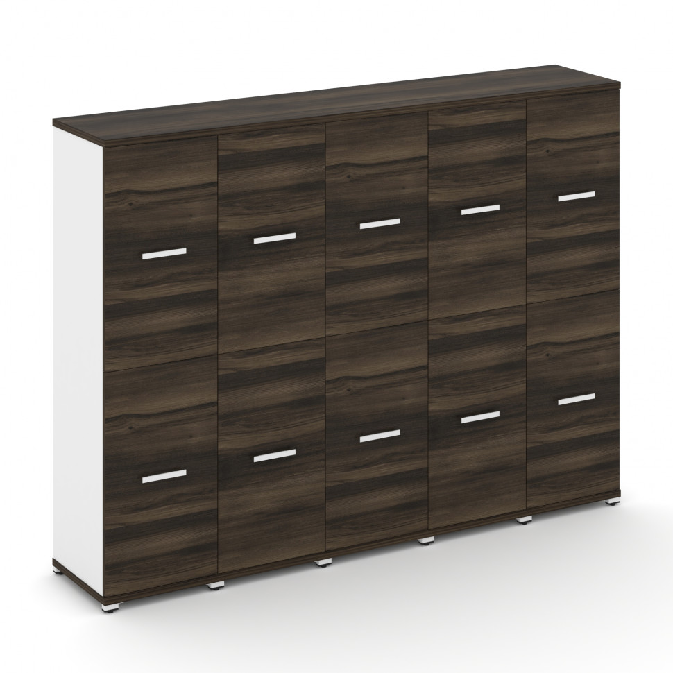 Concept Шкаф 5 узких секций, 4 ниши CN.STU-452 W Дуб Мали/Белый Бриллиант/Металл Белый 2084*420*1554