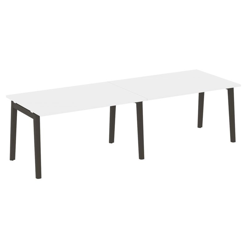 Onix Wood Стол переговорный (2 столешницы) OW.PRG-2.3 Белый Бриллиант/Дуб Темный/Металл Антрацит 276