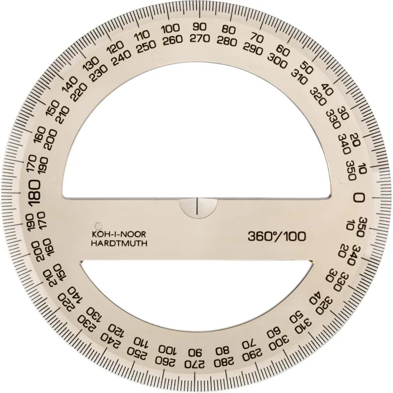 Транспортир 360/100, дымч.пластик, 746279, пакет с подвесом
