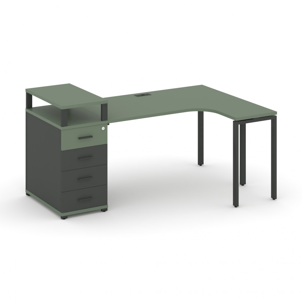 Concept Стол эргономичный CN.SA-405(R) A Кобо/Антрацит/Металл Антрацит 1800*1180*917 Concept Стол эргономичный CN.SA-405(R) A Кобо/Антрацит/Металл Антрацит 1800*1180*917