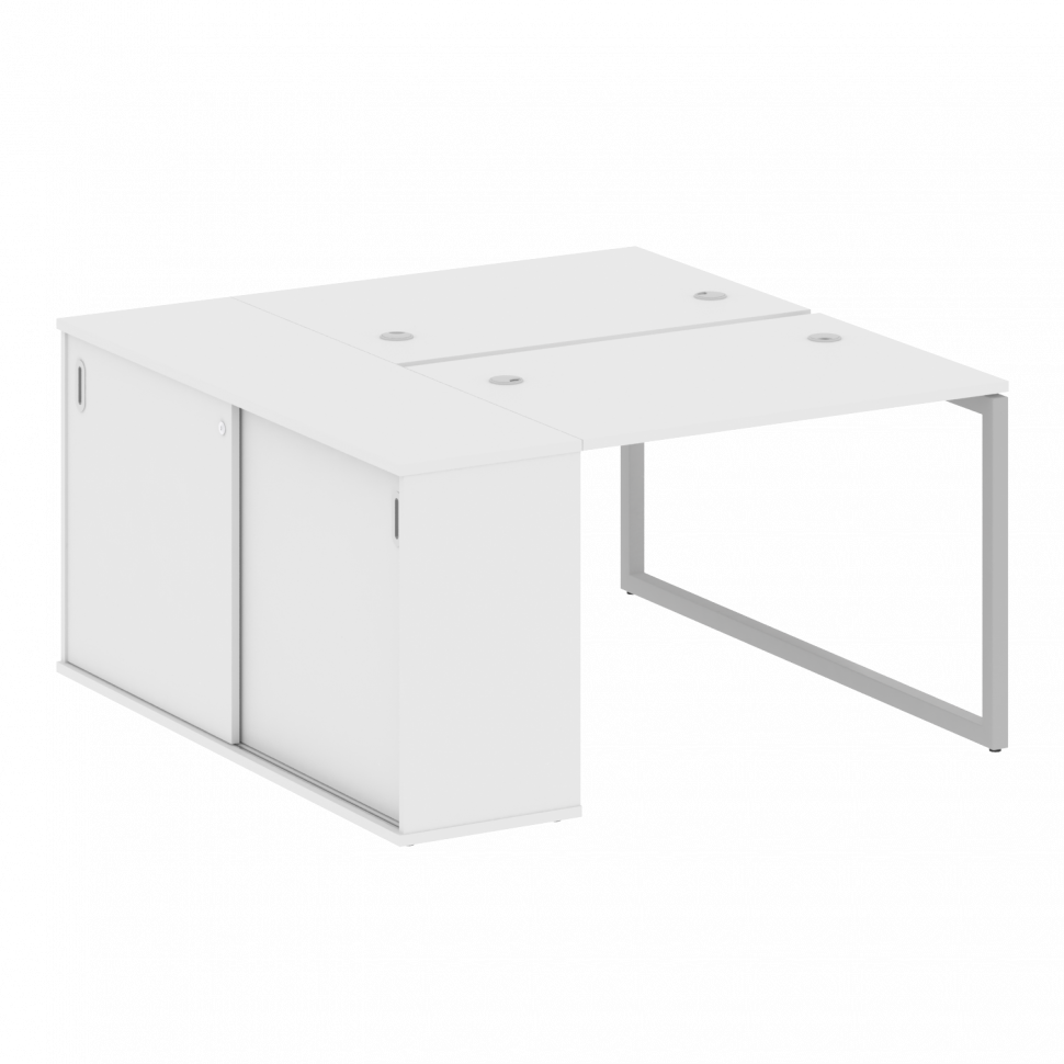 Metal System Quattro Рабочая станция с шкафом-купе на О-образном м/к 40БО.РС-СШК-1.1 Т Белый/Металл Metal System Quattro Рабочая станция с шкафом-купе на О-образном м/к 40БО.РС-СШК-1.1 Т Белый/Металл