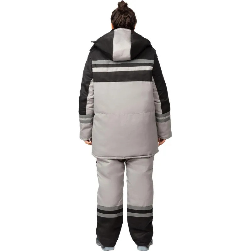 Костюм рабочий зимний жен з03-КПК сер/черн  52-54/170-176