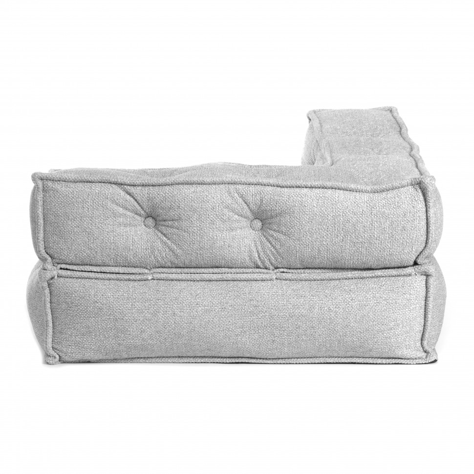 Модуль мягкий угловой Miracle велюр/букле, VT shape silver, 80x80x24 см