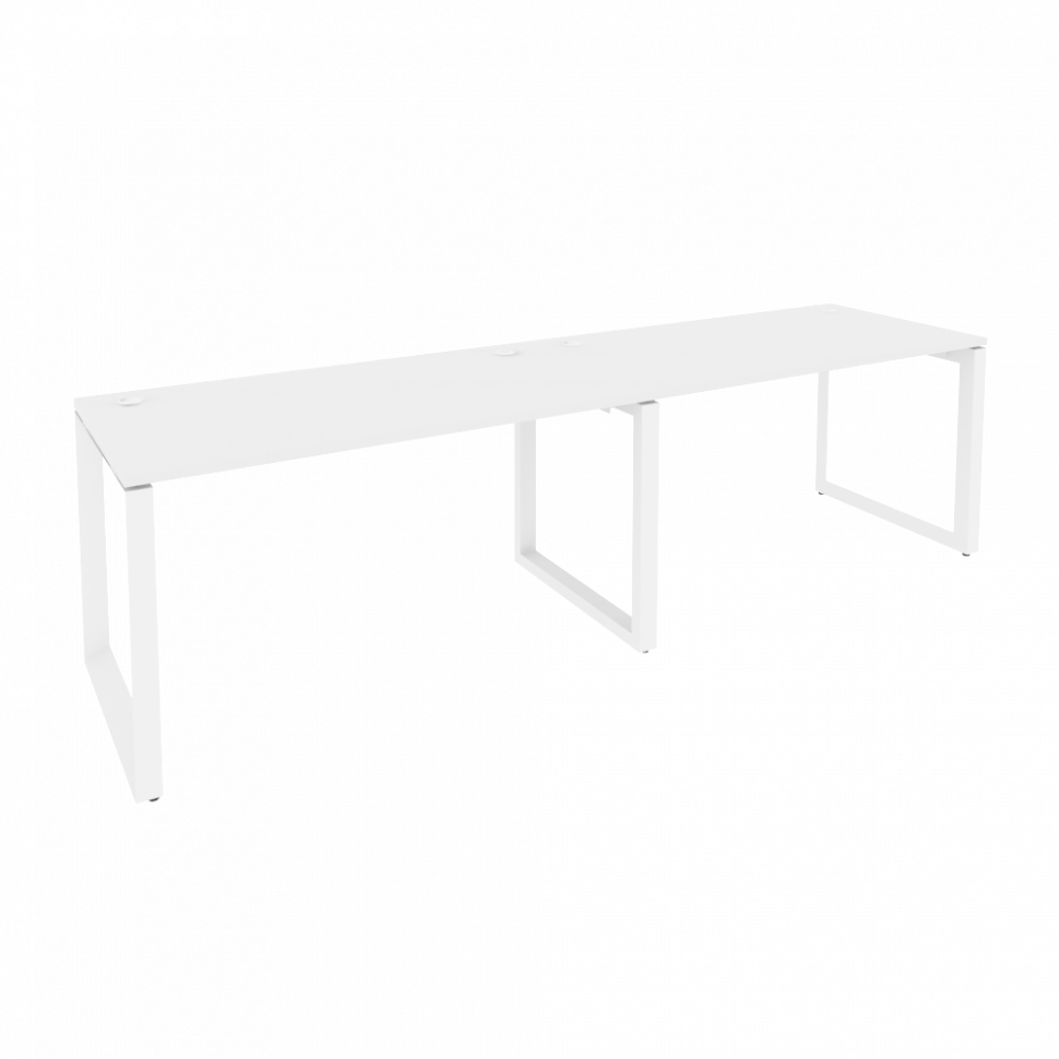 Onix Рабочая станция на О-образном м/к O.MO-RS-2.3.7 Белый Бриллиант/Металл Белый 2760*720*750