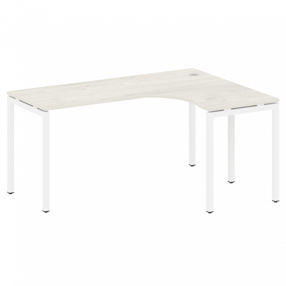 Metal System Quattro Стол криволинейный правый на П-образном м/к 40БП.СА-4 (R) Дуб Наварра/Металл Бе