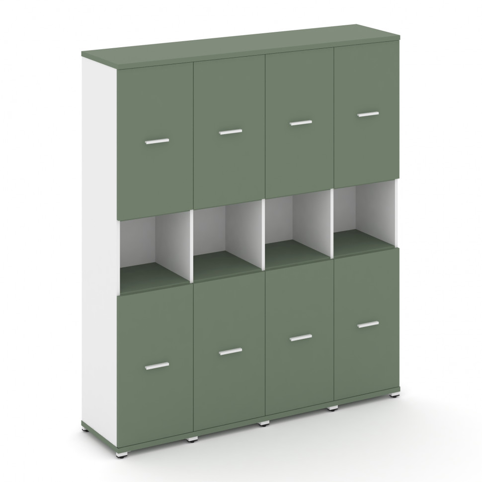 Concept Шкаф 4 узкие секции, 5 ниш CN.STU-543 W Кобо/Белый Бриллиант/Металл Белый 1668*420*1922