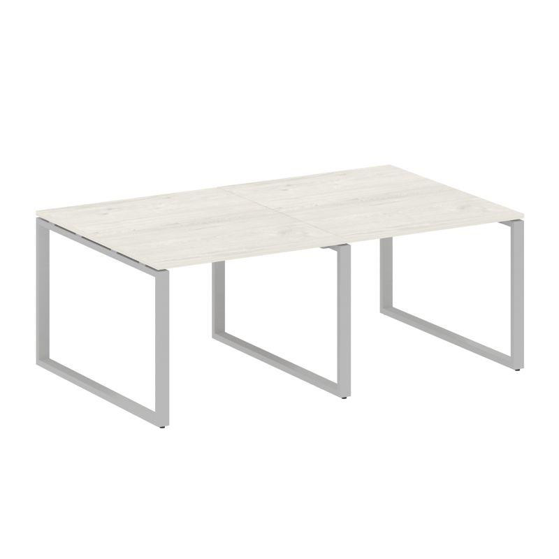 Metal System Переговорный стол (2 столешницы) на О-образном м/к БО.ПРГ-2.1 Дуб Наварра/Металл Серый