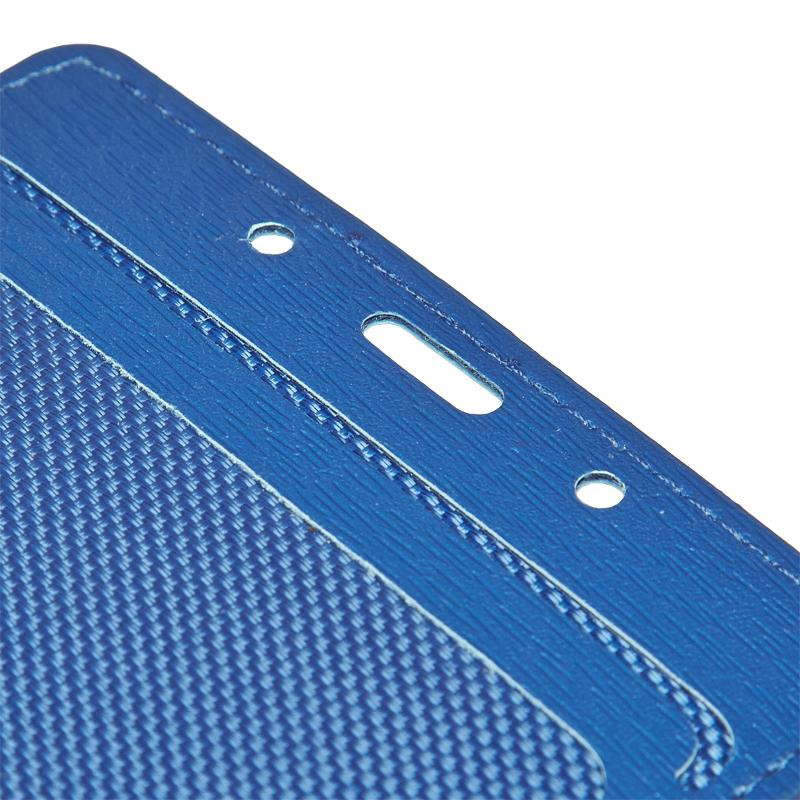 Бейдж Promega office горизонт. 90х54, синий металлик, PU, Т-814Н