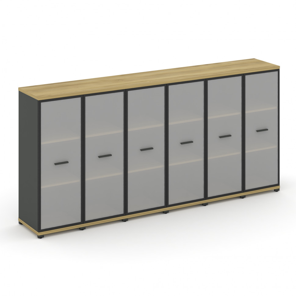 Concept Шкаф 6 узких секций, 3 ниши CN.STU-366 RMB A Дуб Винченцо/Антрацит/Металл Антрацит/Сатин 250