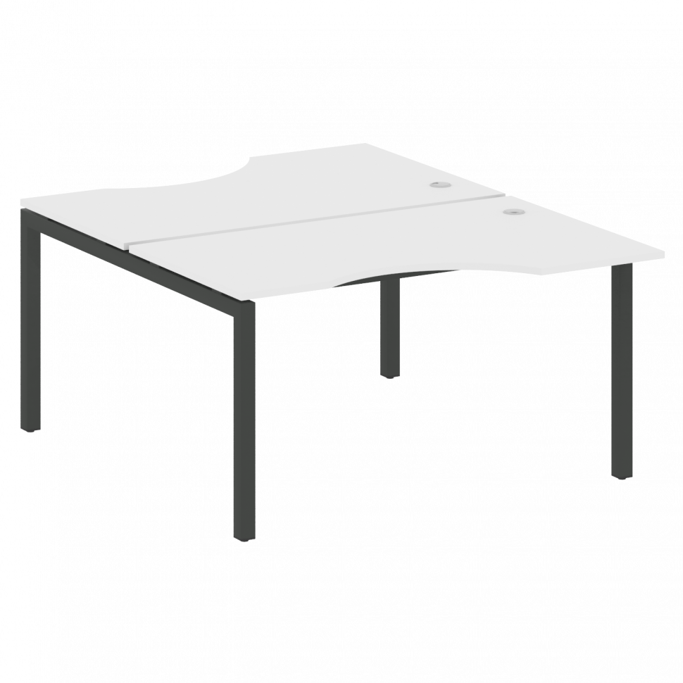 Metal System Quattro Рабочая станция криволинейная на П-образном м/к 50БП.РАС-СА-2.2 Белый/Металл Ан