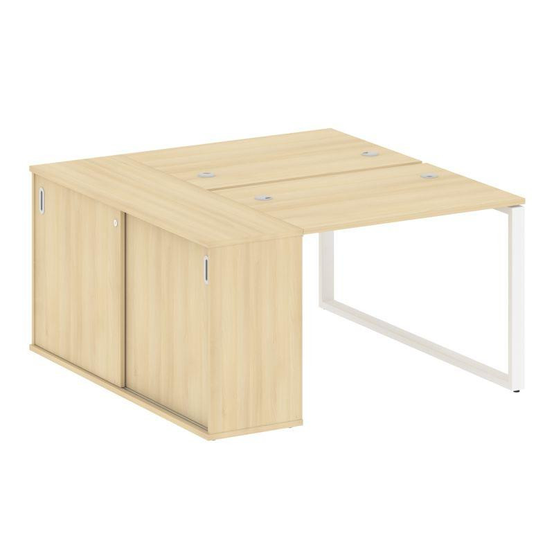 Metal System Рабочая станция с шкафом-купе на О-образном м/к БО.РС-СШК-1.1 Т Акация Лорка/Металл Бел