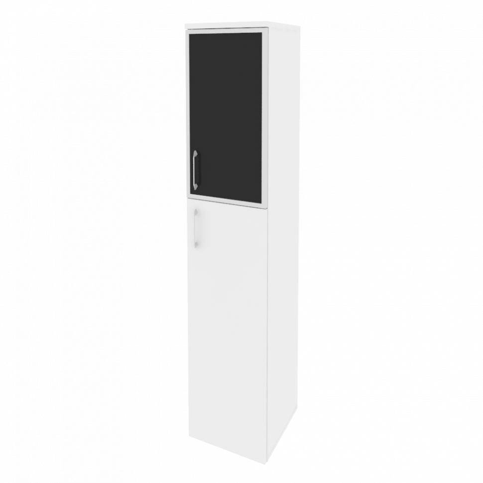 Onix Шкаф высокий узкий правый O.SU-1.7 R (R) black Белый Бриллиант/Cтекло Black 400*420*1977