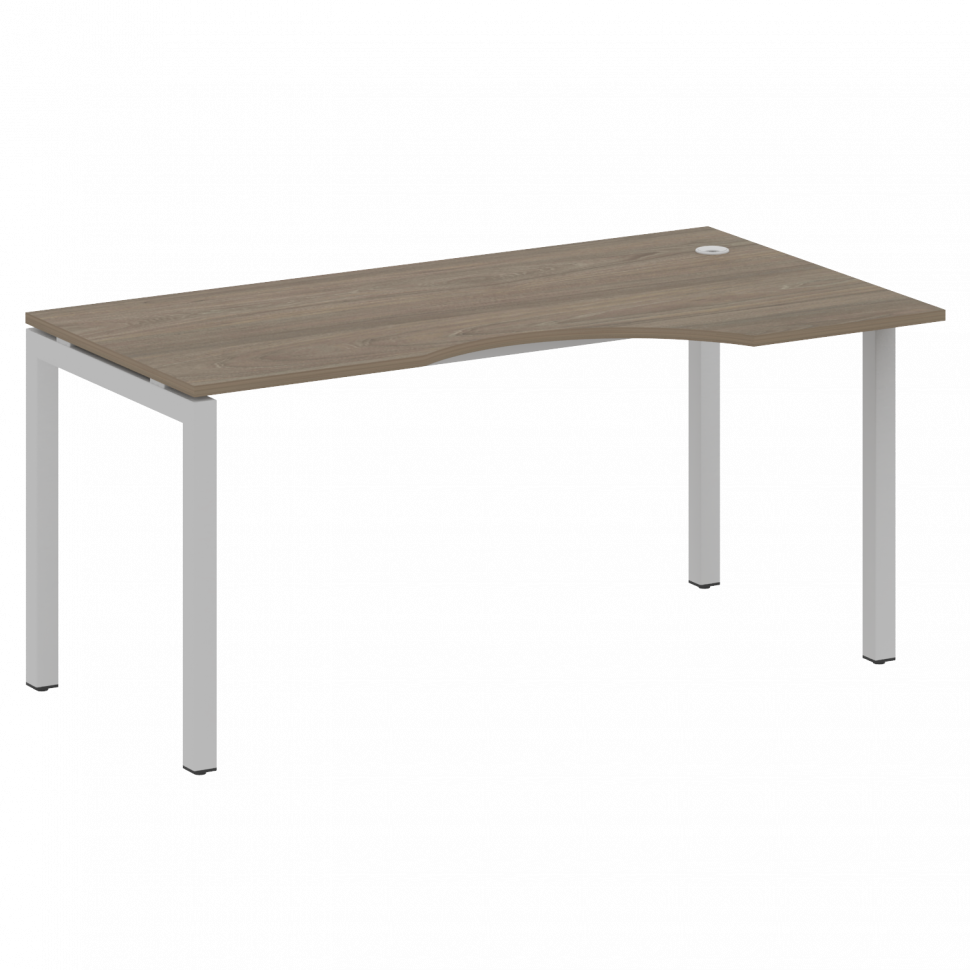 Metal System Quattro Стол криволинейный правый на П-образном м/к 50БП.СА-1 (R) Вяз Благородный/Метал