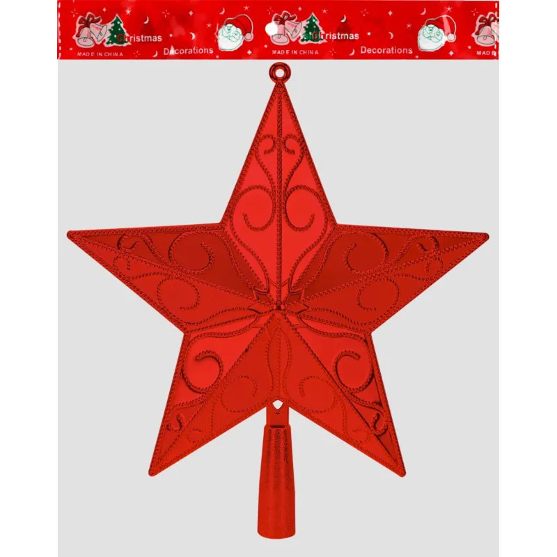 Верхушка на елку Праздничная звезда,красная, 23 см НУ-4400