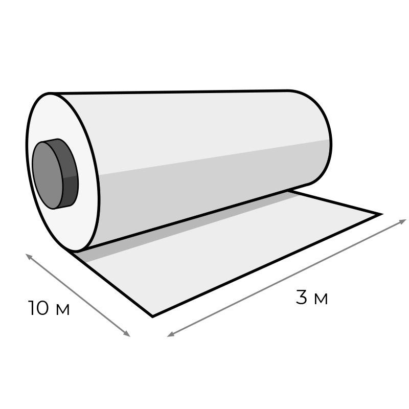 Пленка укрывная ПВД 30 мкм 3х10м, полотно, темно-серая, СПб