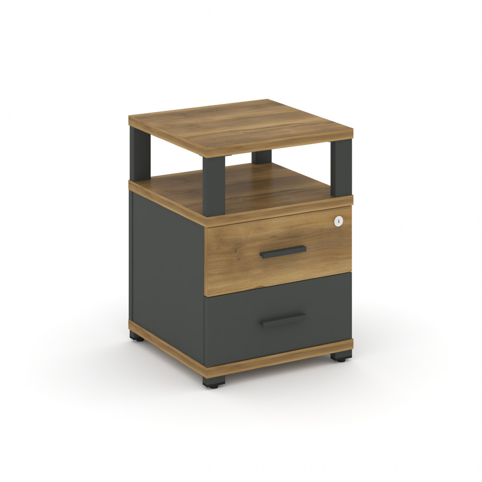 Concept Тумба приставная 2 ящ. с надставкой CN.TUP-002 A Сандал Янтарный/Антрацит/Металл Антрацит 42 Concept Тумба приставная 2 ящ. с надставкой CN.TUP-002 A Сандал Янтарный/Антрацит/Металл Антрацит 42