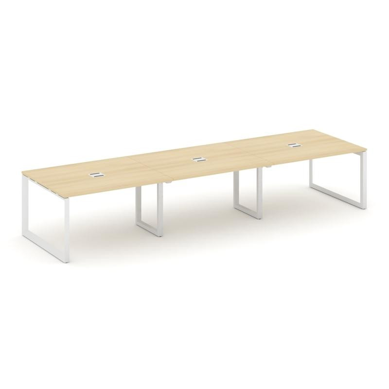 Style Project Стол переговорный SN-59O.SPRG-053 Акация Лорка/Металл Белый 4140*1180*750