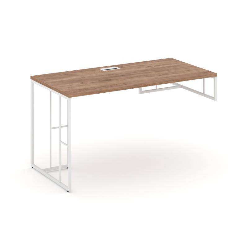 Rift Стол письменный для опорной тумбы правый RF.SPOT-013 (R) Дуб Табак/Металл Белый 1380*700*750